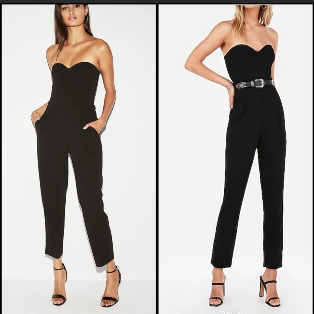 Express Black Strapless Jumpsuit